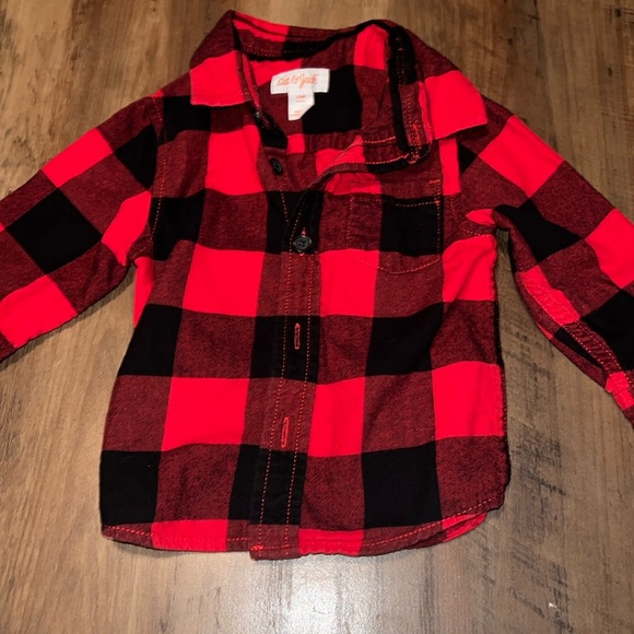 Cat & Jack plaid button-down flannel size 12 months - Picture 1 of 3